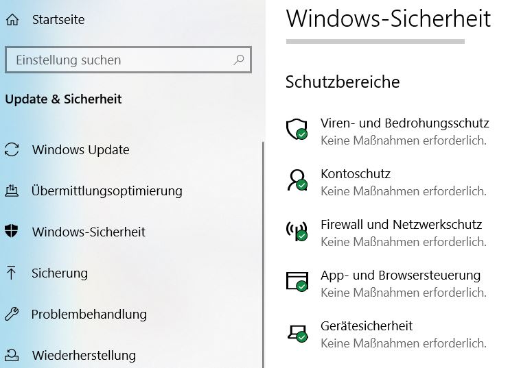 Möglichkeiten für Windows-Sicherheit